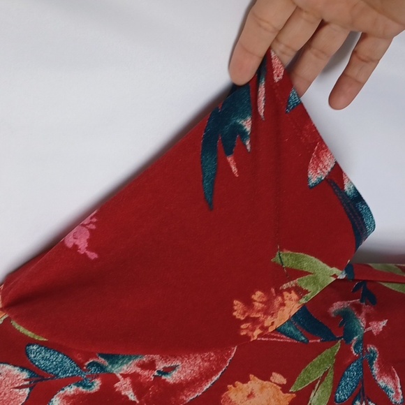 CHRISTIAN SIRIANO Women's Floral Print Knee-Length Dress Size M Red Stretchy - Picture 3 of 8